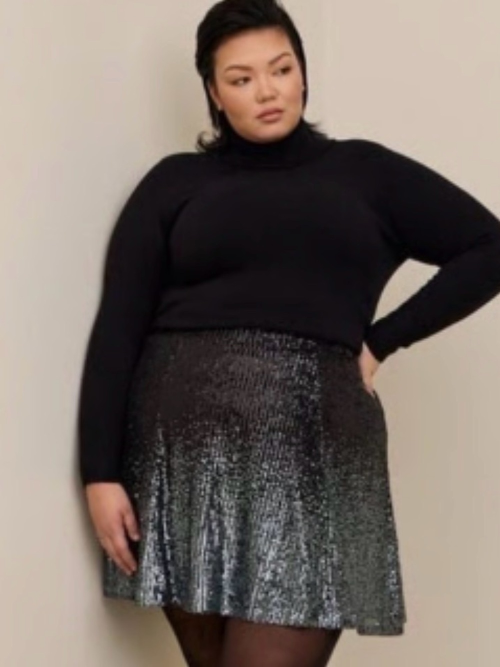 Metallic Sequin Skirt